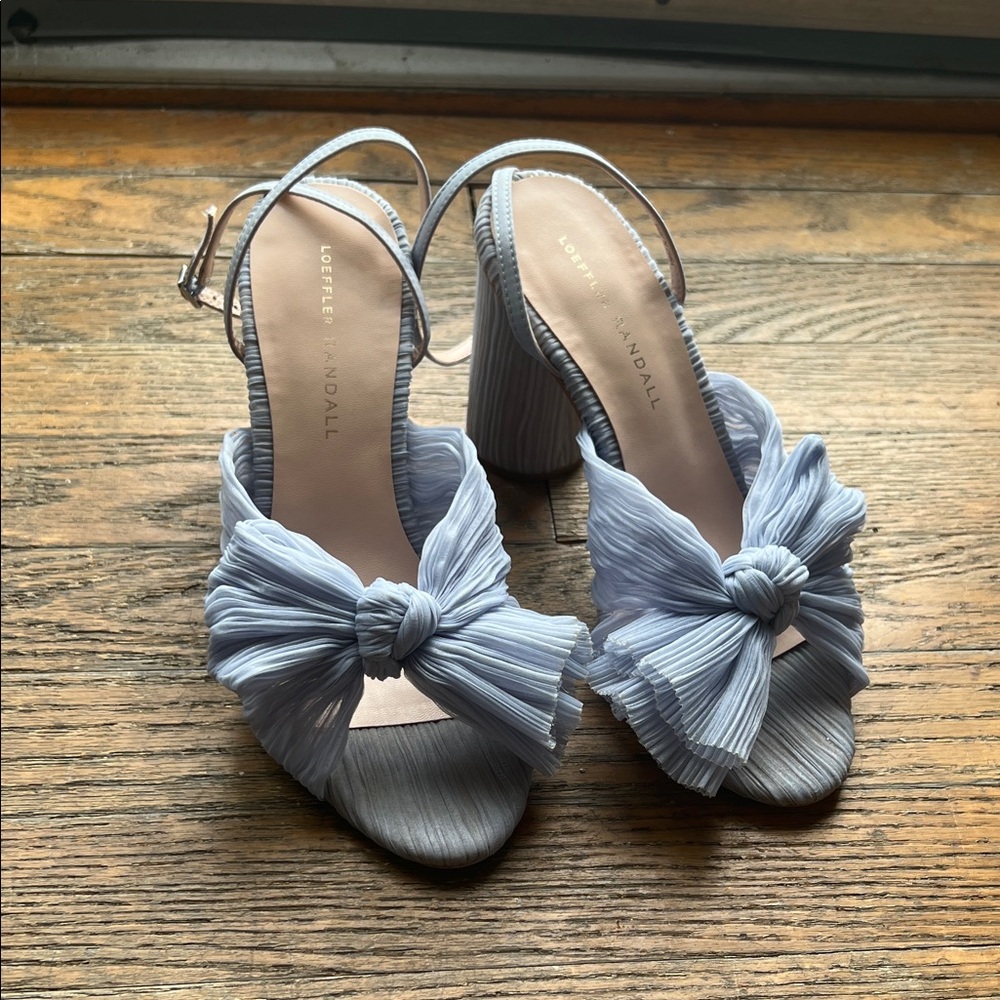 Loeffler Randall Camellia Bow - Blue Heeled Sandals - Size 7, Wedding